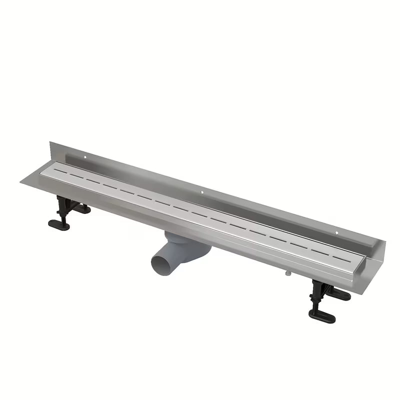 Nerezový sprchový žlab Alca 101 cm s matnou nerezovou mřížkou a otočným nízkým sifonem