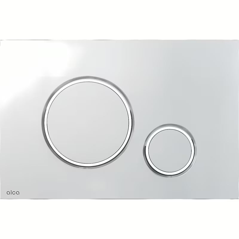 Ovládací tlačítko Alca v provedení chrom-mat pro předstěnové instalační systémy a nádrže pro zazdění.