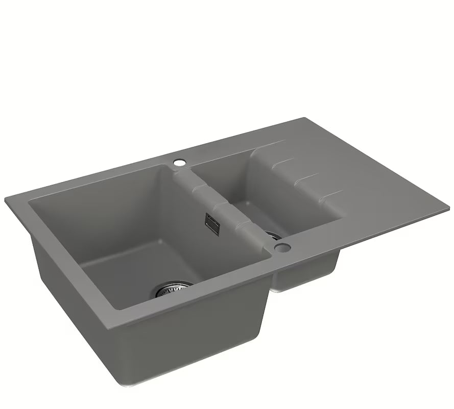 Granitový kuchyňský dřez Alveus Cadit 70 / 81 s vaničkou a odkapávačem v barvě beton