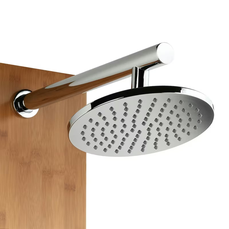 Sprchový hydromasážní panel Anima Bamboo Shower z bambusu s hlavovou a ruční sprchou a masážními tryskami.