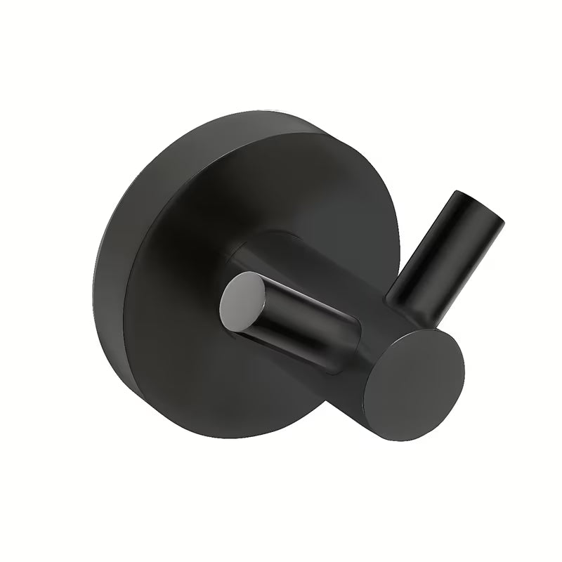 Černý koupelnový dvojháček Bemeta Dark pro zavěšení ručníků a županů