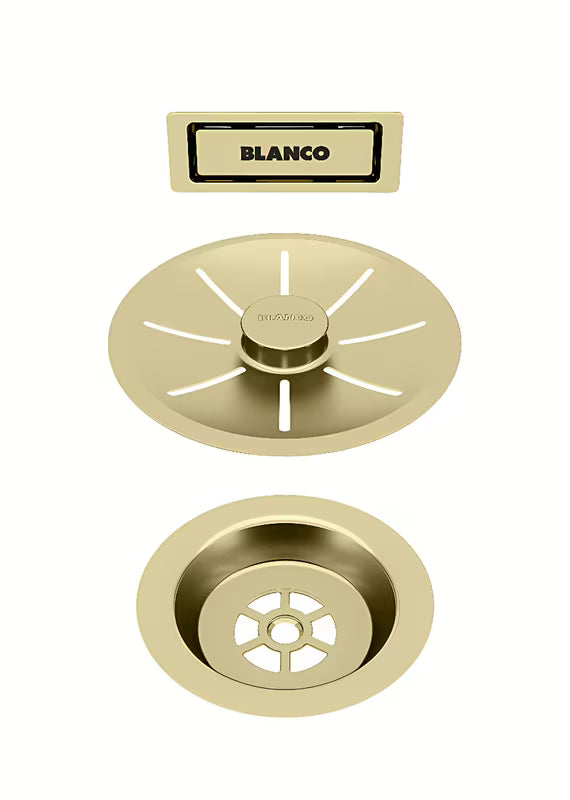Odvodni set Blanco InFino s preljevom C-overflow u satenski zlatnoj izvedbi Gold Edition