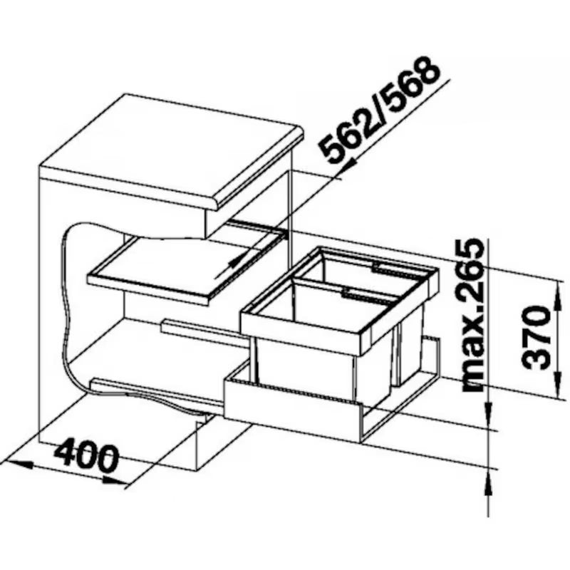 Odpadkový koš sorter Blanco Flexon II s moderním a funkčním designem do kuchyně