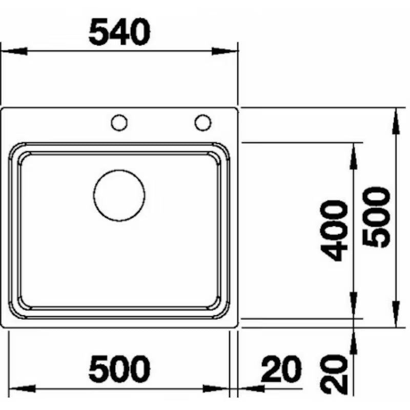 Nerezový kuchyňský dřez Blanco Etagon 500-IF/A 540x500 mm v hedvábném lesku