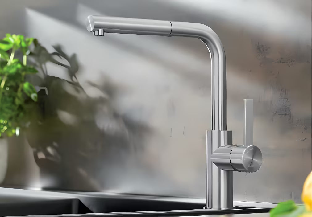 Blanco Lanora-S dřezová baterie Supersteel z kartáčované nerezi s vytahovací sprškou