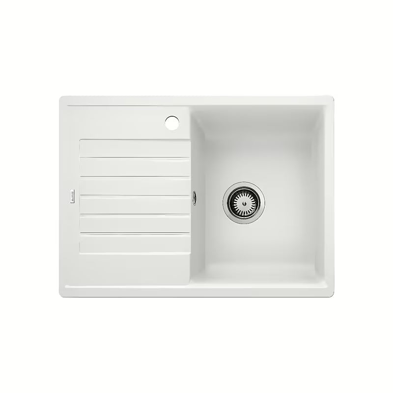 Bílý granitový kuchyňský dřez Blanco Zia 45 S Compact s odkapávačem pro montáž shora