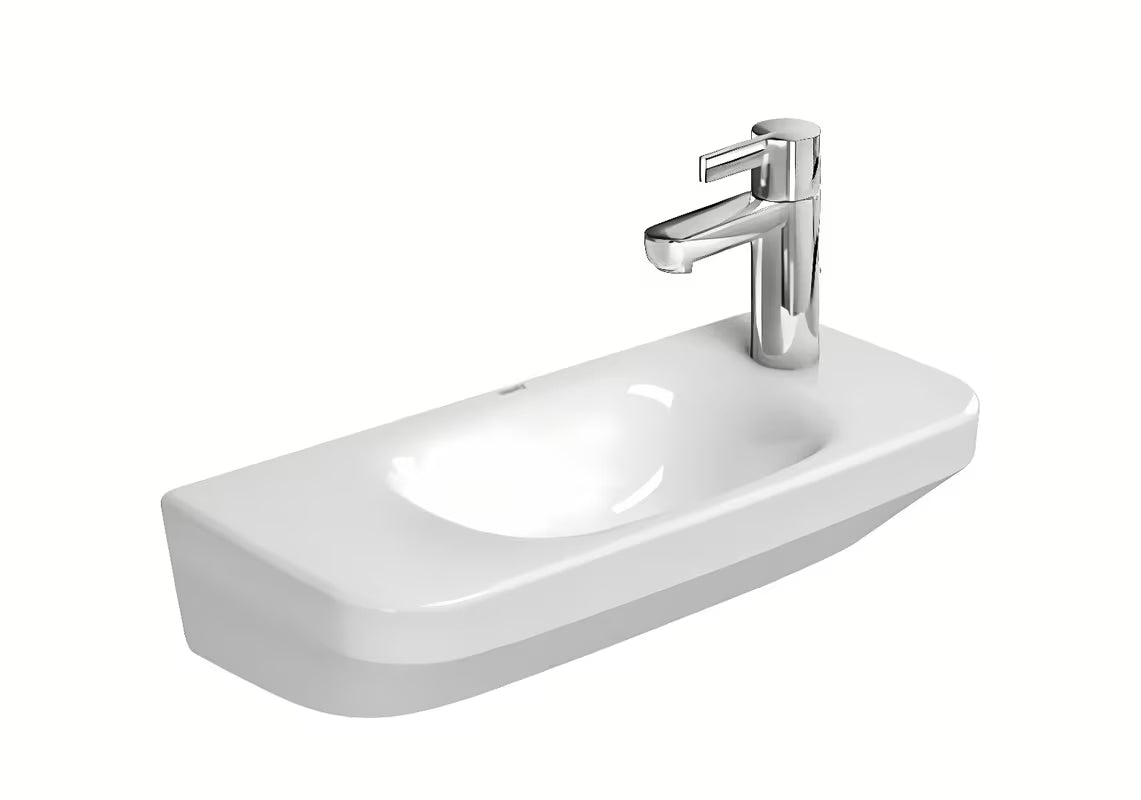 Bílé keramické umývátko Duravit Durastyle 50x22 cm bez otvoru pro baterii a bez přepadu