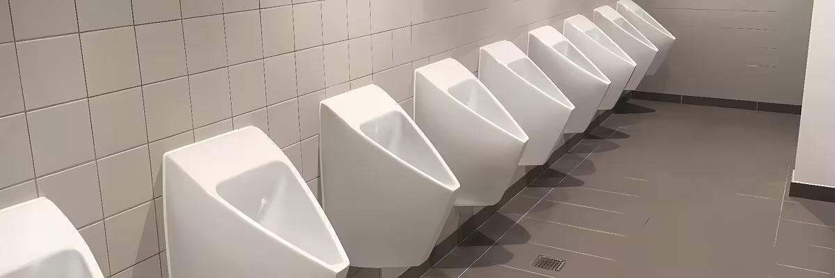 Bezvodý závěsný keramický pisoár EcoStep P10 s patentovaným ventilem pro úsporu vody a snadnou údržbu.