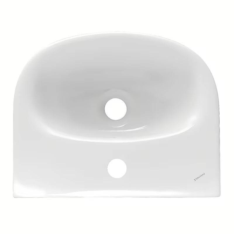 Bílé keramické umývátko Fayans Neo 40x32 cm s otvorem pro baterii uprostřed