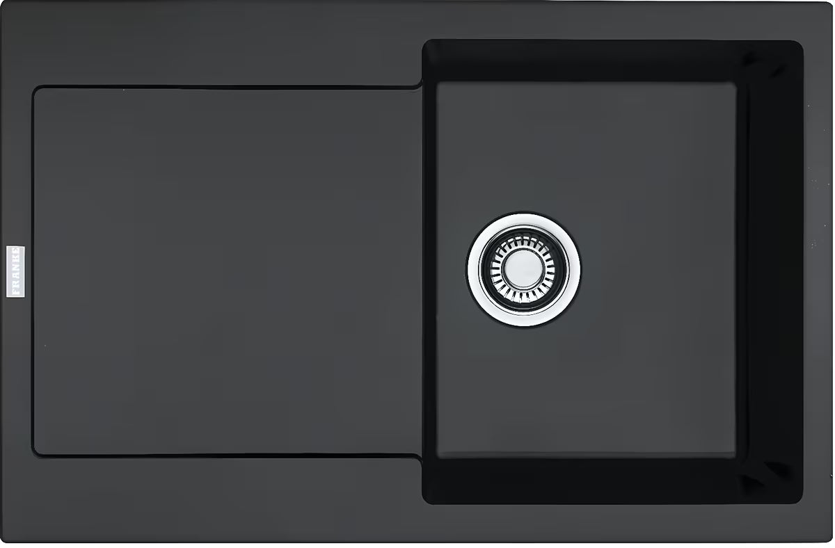 Granitový kuchyňský dřez Franke MRG 611 s reverzibilním odkapávačem v barvě onyx pro montáž na desku.