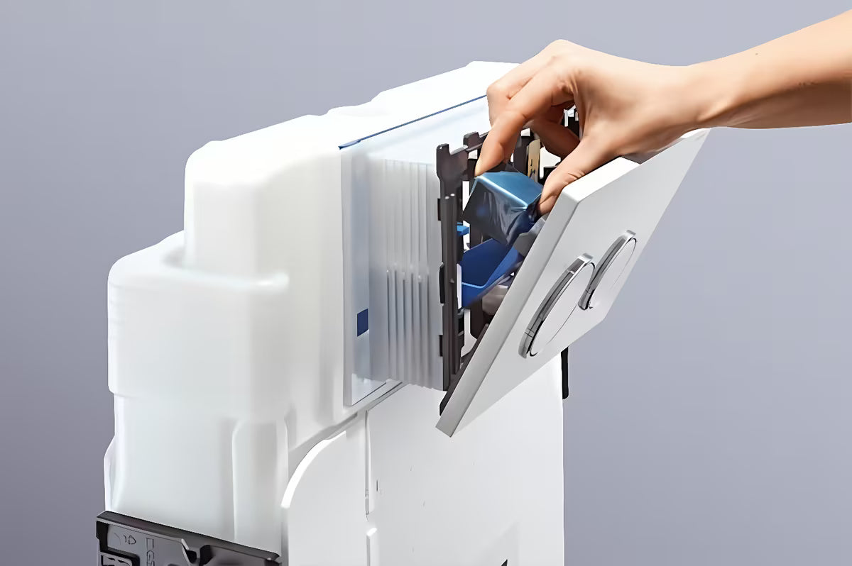 Geberit Sigma souprava pro vhazování WC tablet do podomítkové splachovací nádržky s ovládáním zepředu