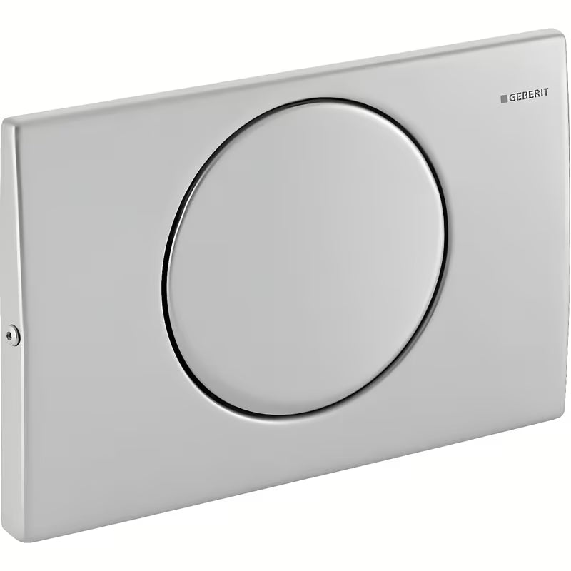 Ovládací tlačítko Geberit Delta10 v kartáčovaném provedení pro splachování WC Start/Stop.