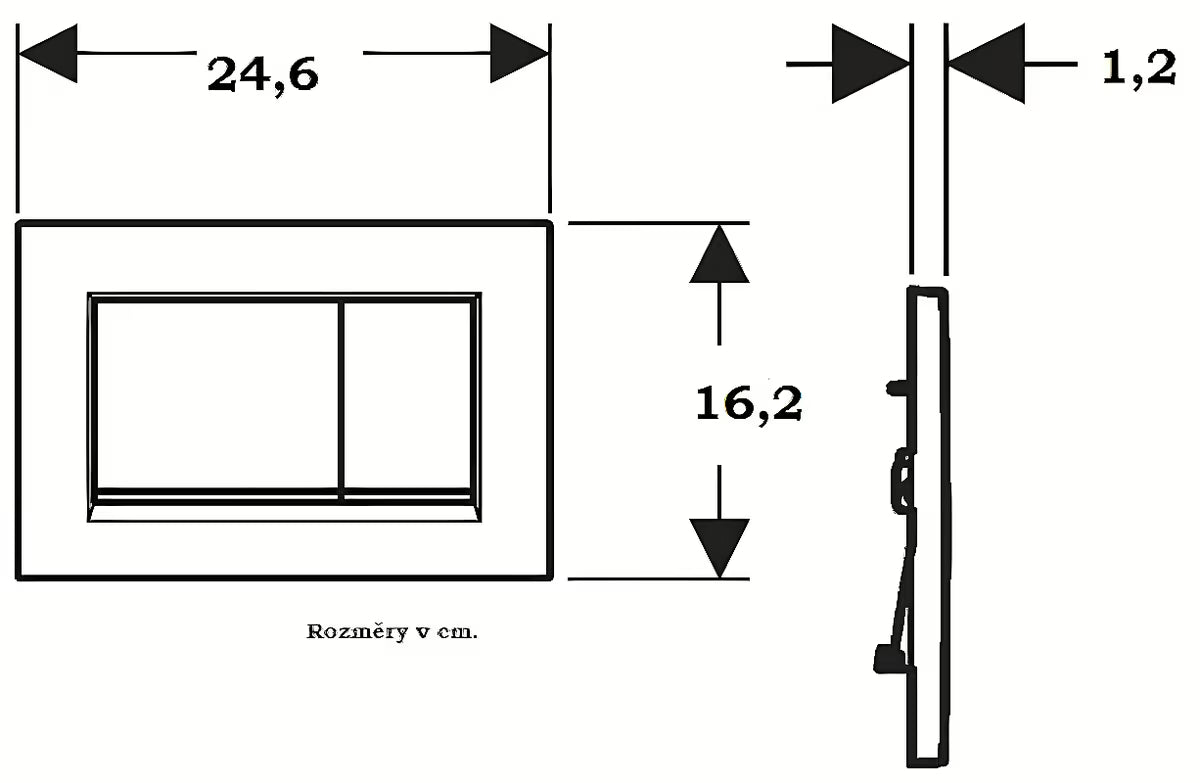 Ovládací tlačítko Geberit Sigma30 v kartáčovaném chromu pro splachování Start/Stop