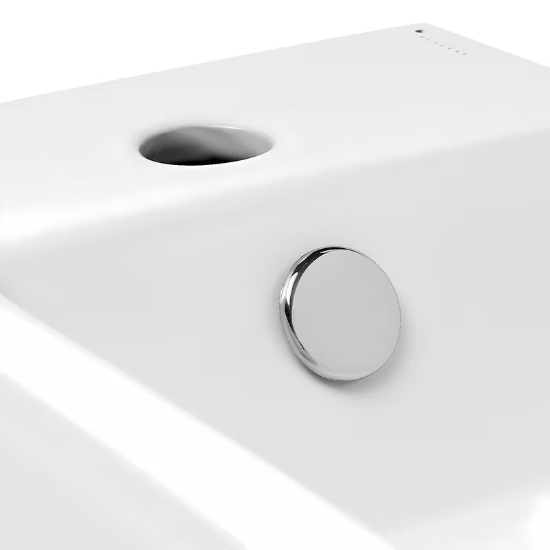 Bílé keramické umývátko Glacera Bigio 50 x 25 cm s otvorem pro baterii vlevo