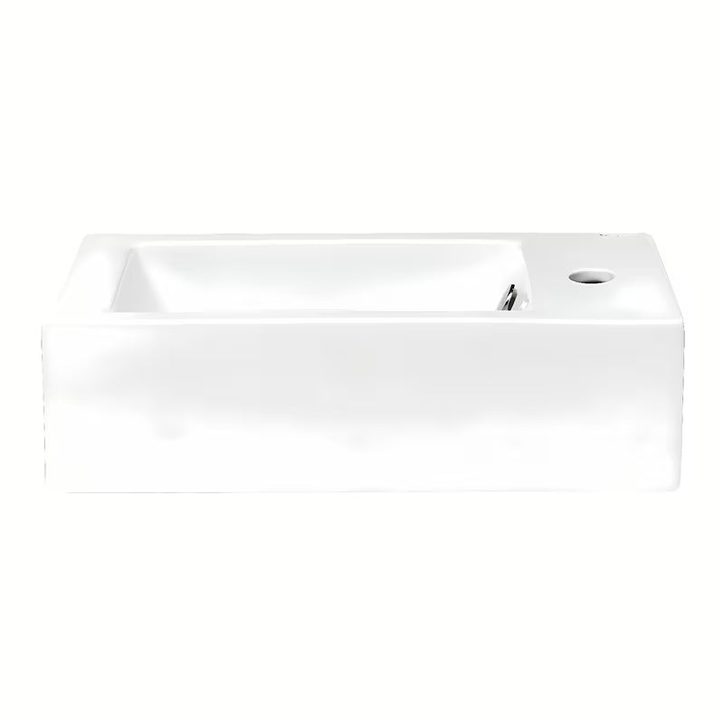 Bílé keramické hranaté umývátko Glacera Bigio 50x25 cm s přepadem a otvorem pro baterii