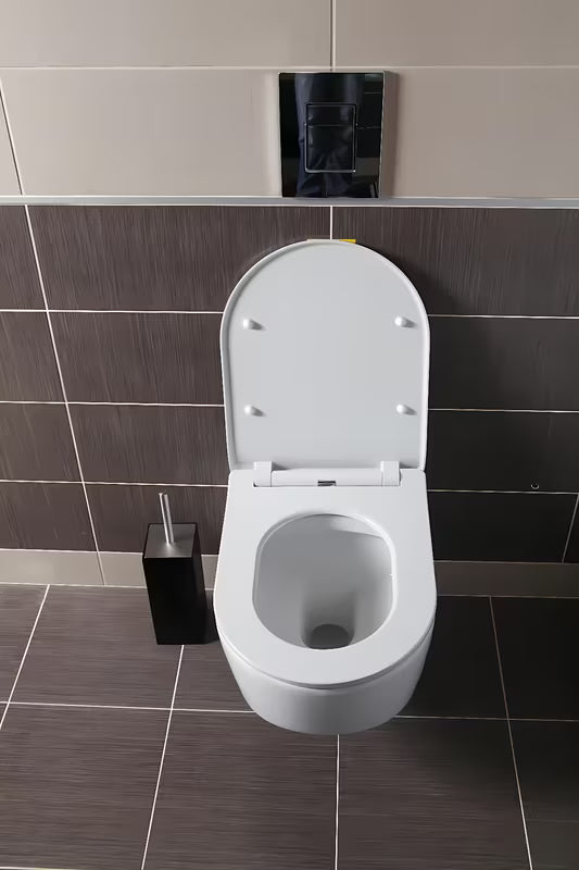 Bílé super tenké WC sedátko Glacera EasySlim44 z duroplastu s panty SoftClose a uchycením EasyLock.