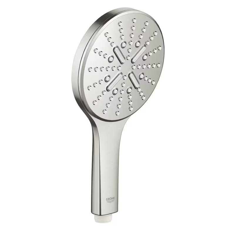 Ruční sprcha Grohe Rainshower 130 SmartActive v provedení supersteel se třemi režimy proudu