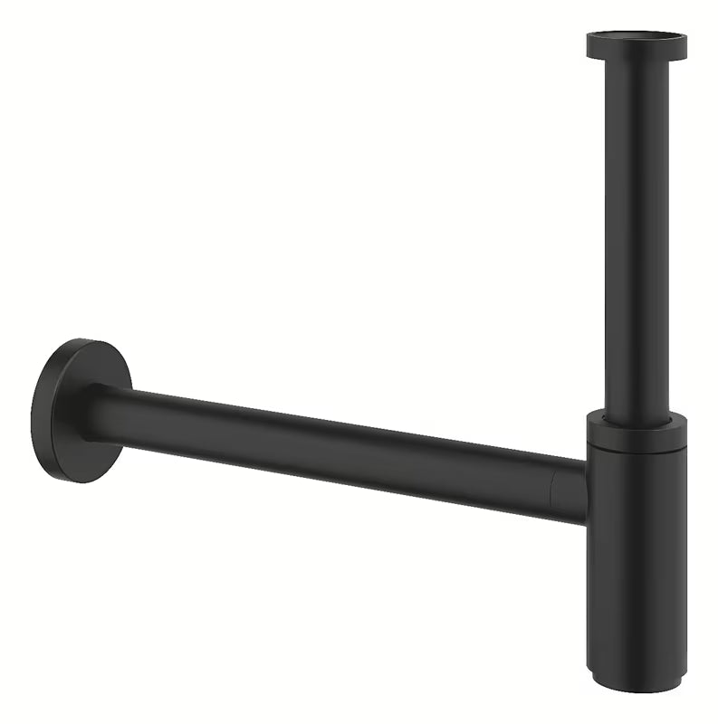 Umyvadlový sifon Grohe Phantom Black s velkou nasouvací rozetou