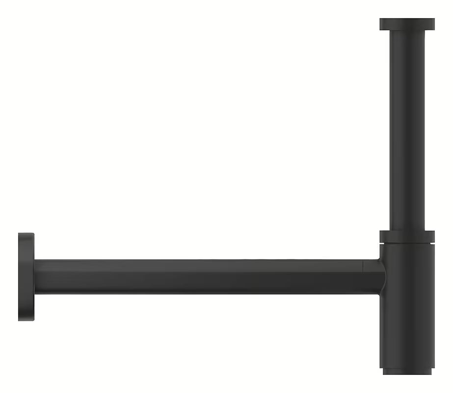 Umyvadlový sifon Grohe Phantom Black s velkou nasouvací rozetou