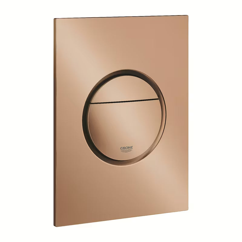 Splachovací ovládací tlačítko Grohe Nova Cosmopolitan S v provedení kartáčovaný warm sunset pro podomítkové nádrže.