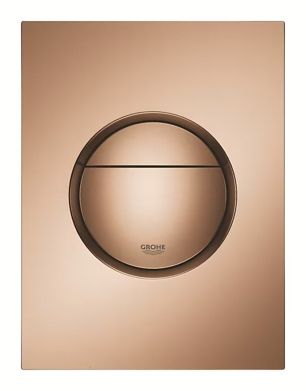 Splachovací ovládací tlačítko Grohe Nova Cosmopolitan S v provedení kartáčovaný warm sunset pro podomítkové nádrže.