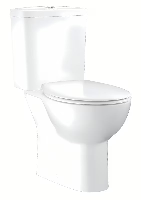 Grohe Bau Ceramic stojící WC kombi Rimless se zadním odpadem, nádržkou a WC sedátkem v barvě alpine-white