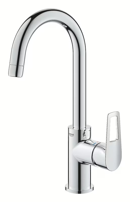 Grohe BauLoop vysoká páková umyvadlová baterie v chromovém provedení s výpustí.