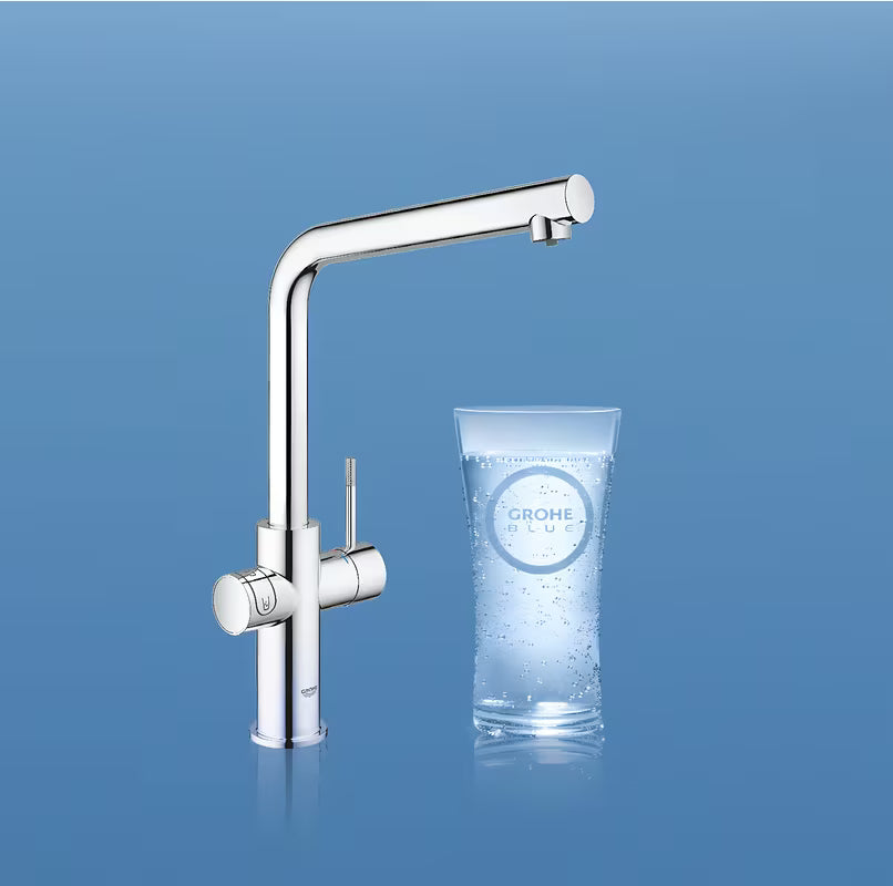 Chromová dřezová baterie Grohe Blue Home Duo pro filtrovanou, chlazenou a perlivou vodu