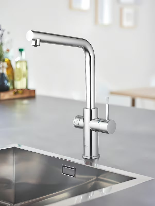 Chromová dřezová baterie Grohe Blue Home Duo pro filtrovanou, chlazenou a perlivou vodu