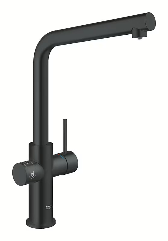 Grohe Blue Home Duo dřezová baterie s filtrací a chlazením vody v provedení velvet black