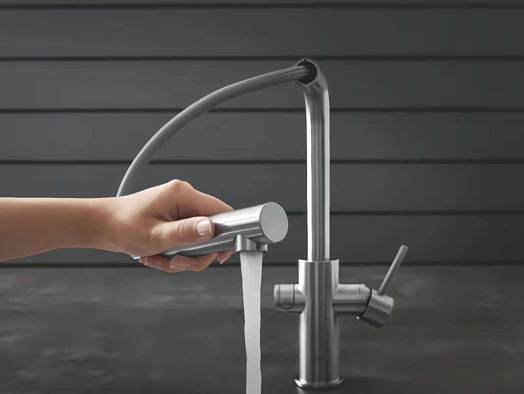 Grohe Blue Home dřezová baterie supersteel s filtrační funkcí a chladičem pro perlivou vodu
