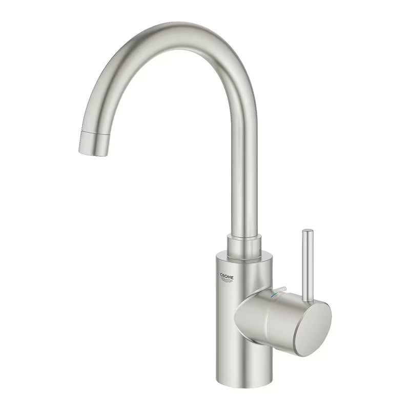 Kuchyňská dřezová baterie Grohe Concetto New s vysokou otočnou výpustí v provedení supersteel.