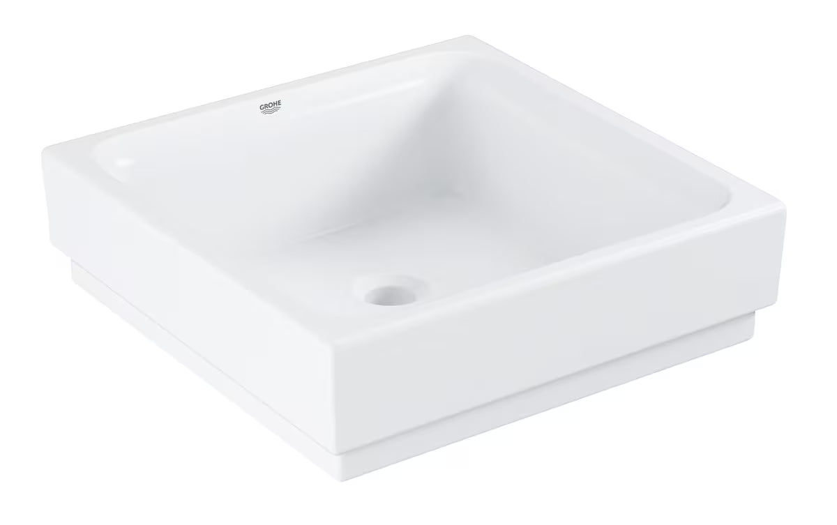 Bílé keramické umyvadlo na desku Grohe Cube Ceramic 40x40 cm bez přepadu