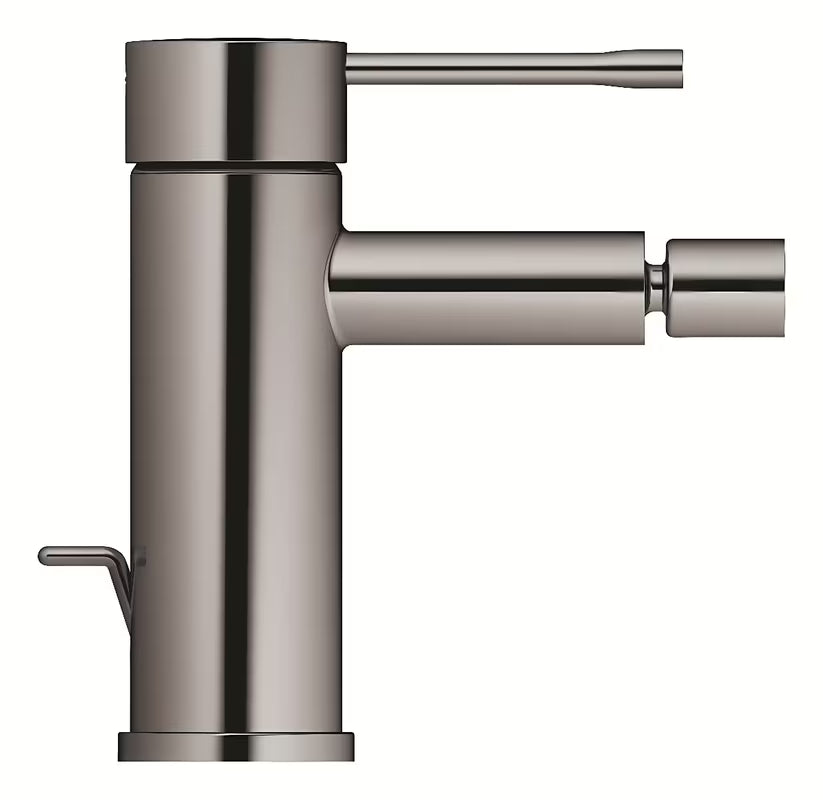 Bidetová páková baterie Grohe Essence v povrchové úpravě Hard Graphite s výpustí.