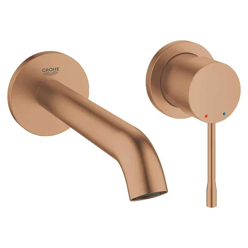 Podomítková umyvadlová baterie Grohe Essence New v provedení brushed warm sunset pro nástěnnou montáž