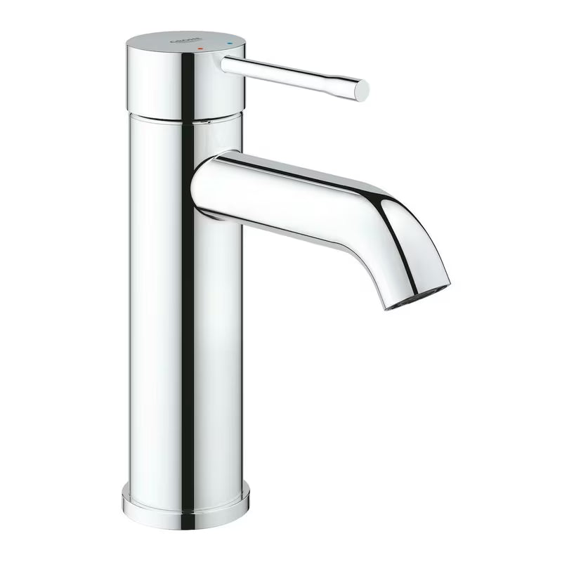 Chromová páková umyvadlová baterie Grohe Essence New s hladkým tělem a prohnutou výpustí