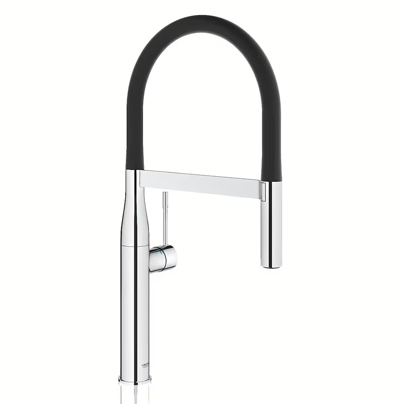Chromová dřezová baterie Grohe Essence New s vytahovací sprškou a vysokou otočnou výpustí