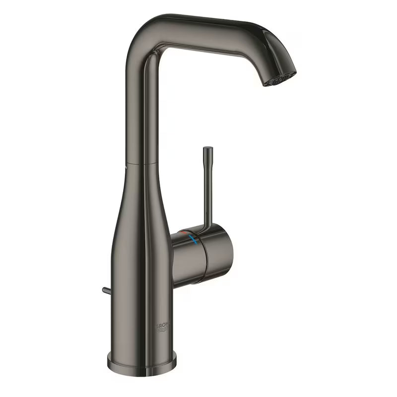Vysoká páková umyvadlová baterie Grohe Essence New v povrchové úpravě Hard Graphite s otočnou výpustí
