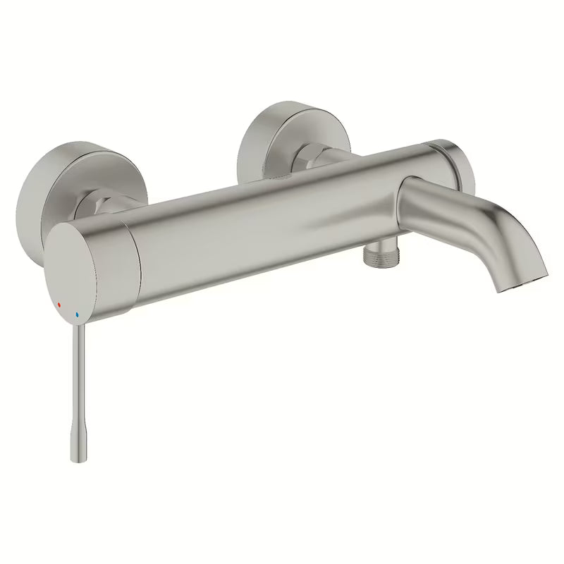 Nástěnná vanová baterie Grohe Essence New v matném provedení supersteel s přepínačem vana sprcha