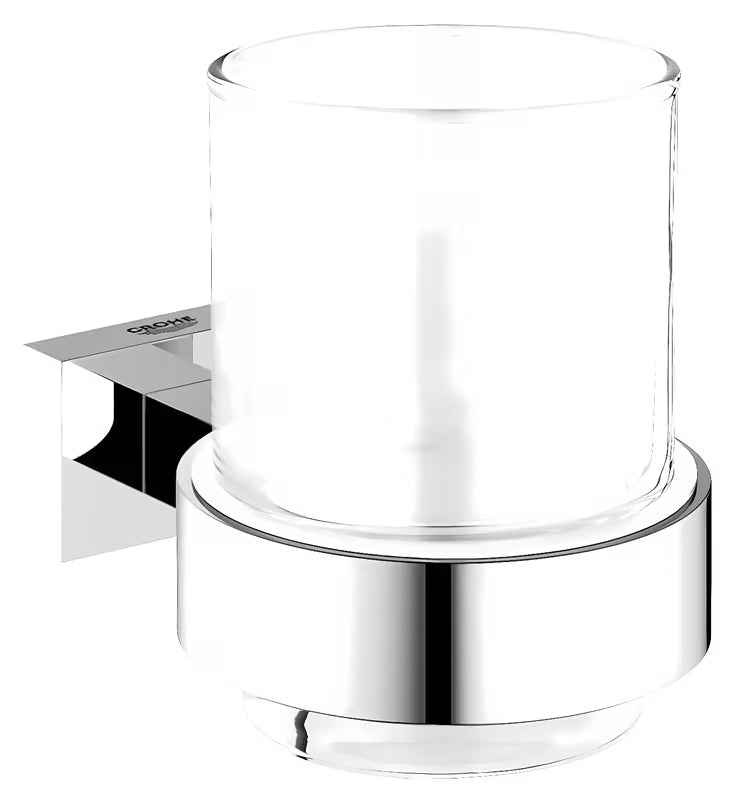 Grohe Essentials Cube nástěnný držák skleniček včetně skleničky v chromovém provedení