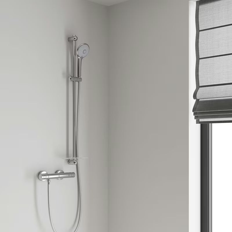 Chromová sprchová tyč Grohe Euphoria Neutral 900 mm s posuvným prvkem a otočným držákem