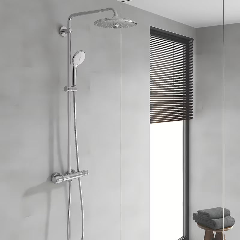 Chromový sprchový systém Grohe Euphoria System s termostatickou baterií, hlavovou a ruční sprchou