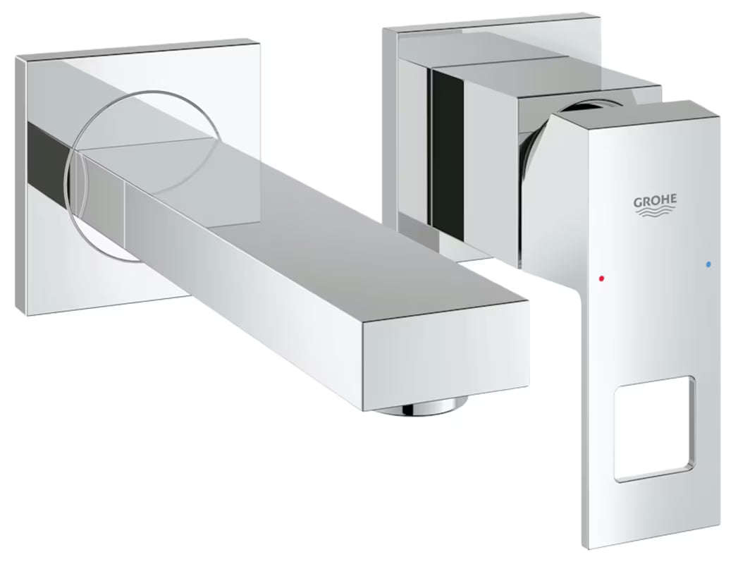 Chromová podomítková umyvadlová baterie Grohe Eurocube v hranatém designu