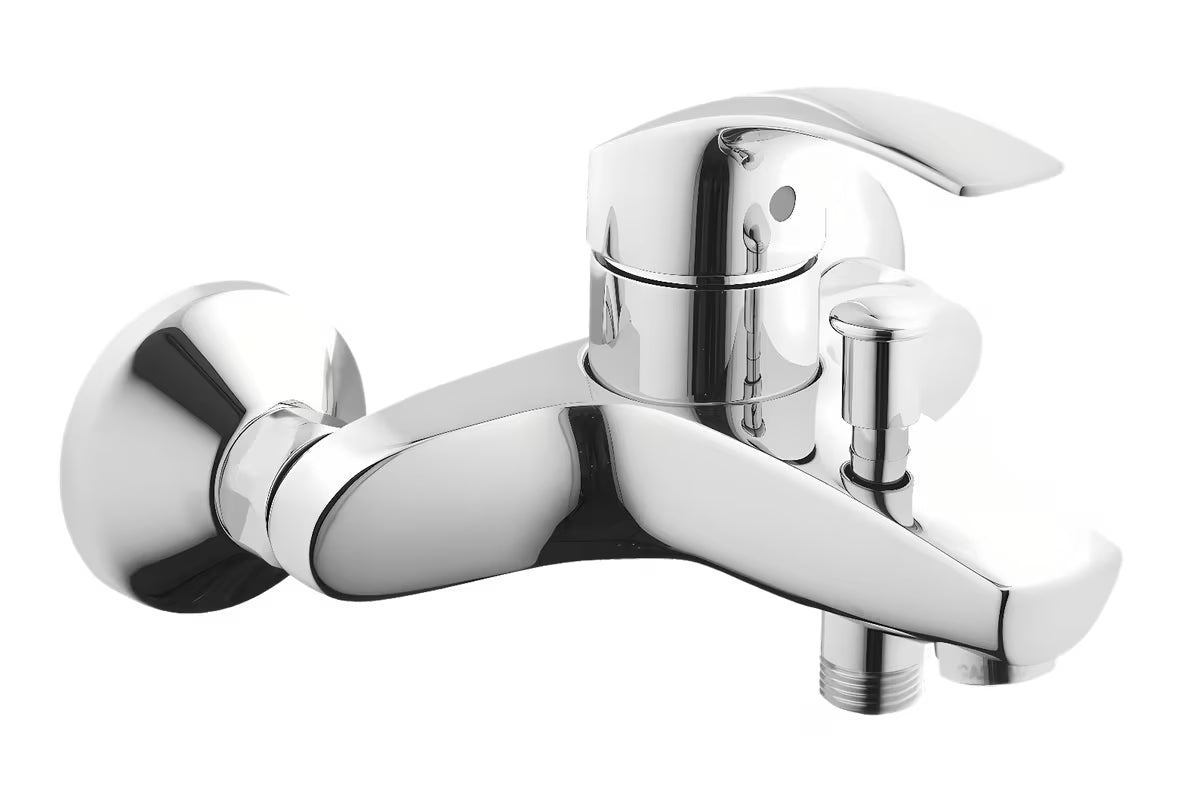 Chromová páková nástěnná vanová baterie Grohe Eurosmart New s přepínačem vana sprcha