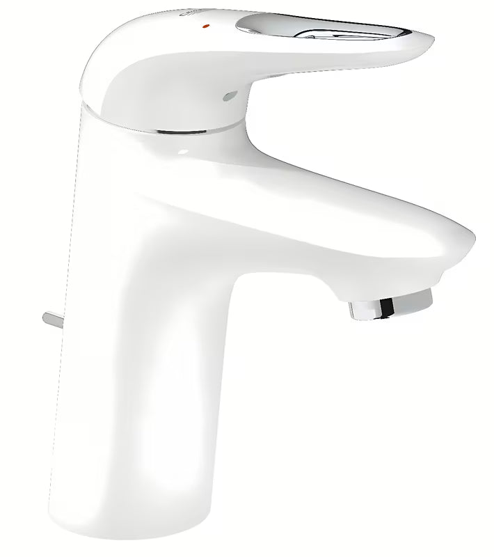 Páková umyvadlová baterie Grohe Eurostyle New s výpustí v povrchové úpravě Moon White.