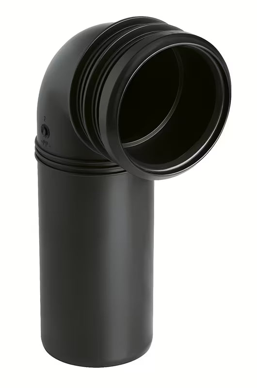 Odpadní koleno Grohe v černé barvě pro DN90 s úhlem 90°