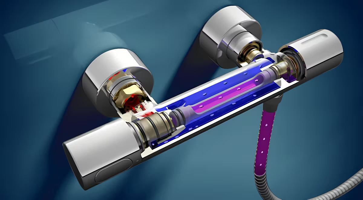 Chromová termostatická vanová a sprchová baterie Grohe Grohtherm 2000 s CoolTouch a přepínačem vana sprcha