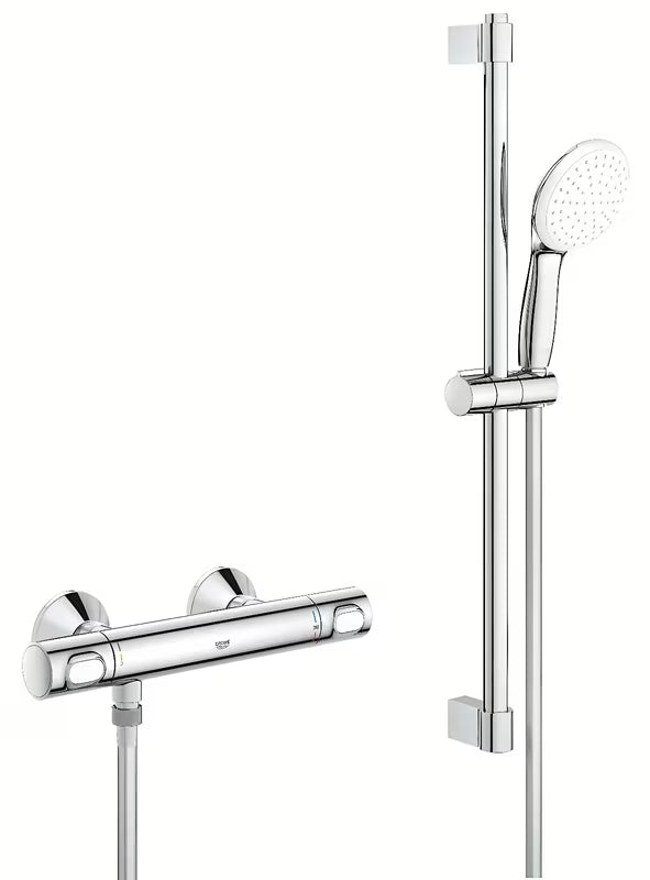 Grohe Grohtherm 500 termostatická sprchová baterie v chromu se sprchovou soupravou s tyčí