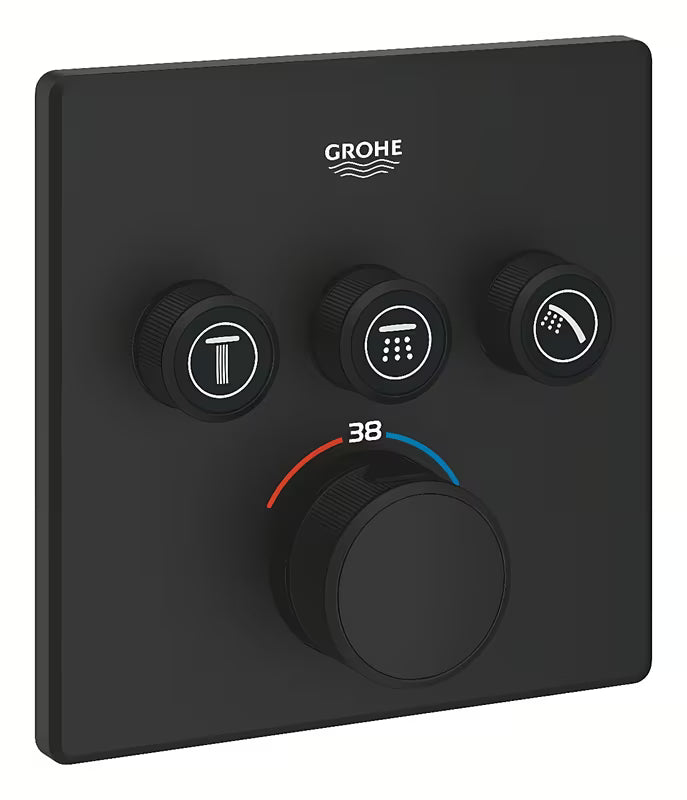 Podomítková termostatická sprchová baterie Grohe Grohtherm SmartControl v provedení phantom black