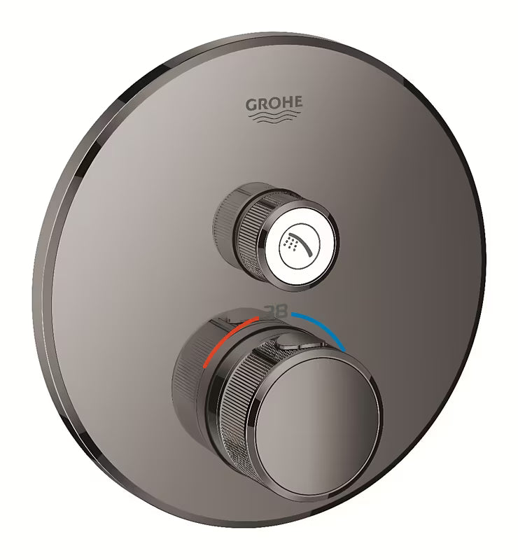 Podomítková termostatická sprchová baterie Grohe Grohtherm SmartControl v barvě hard graphite
